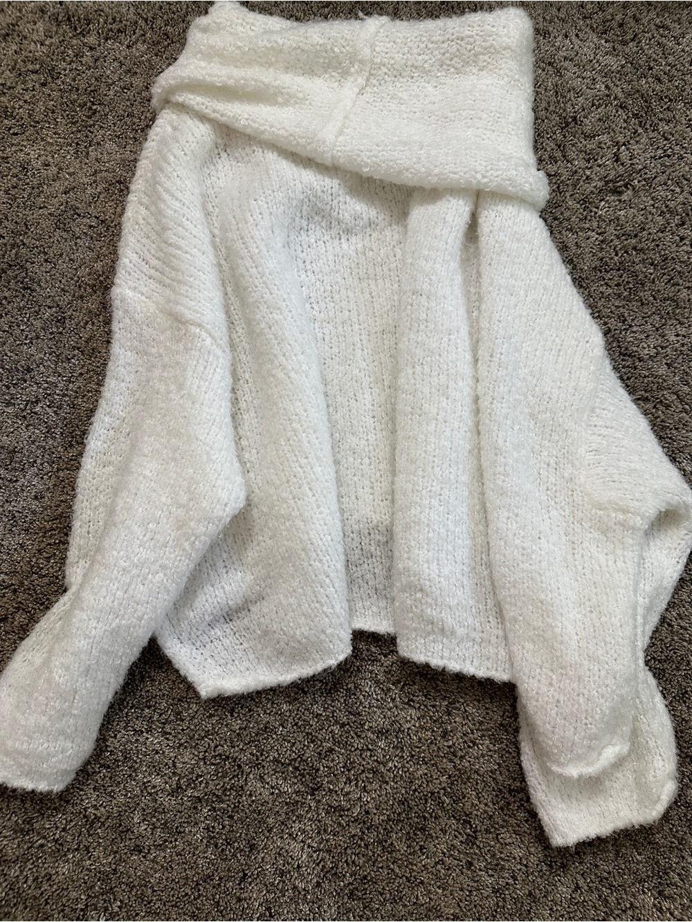 #169 Free People white Cowl Turtleneck Sweater - Picture 14 of 16
